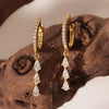 Wholesale Geometric Copper Plated Real Gold Inlaid Zircon Small Water Drop Pendant Earrings For Women