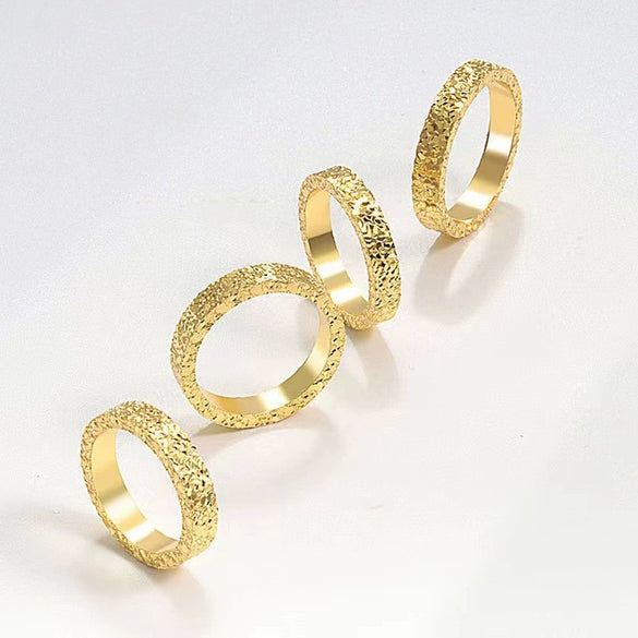Wholesale Geometric Copper Ring With Electroplating And 24K Real Gold Plating Unisex Fashion Light Luxury Style
