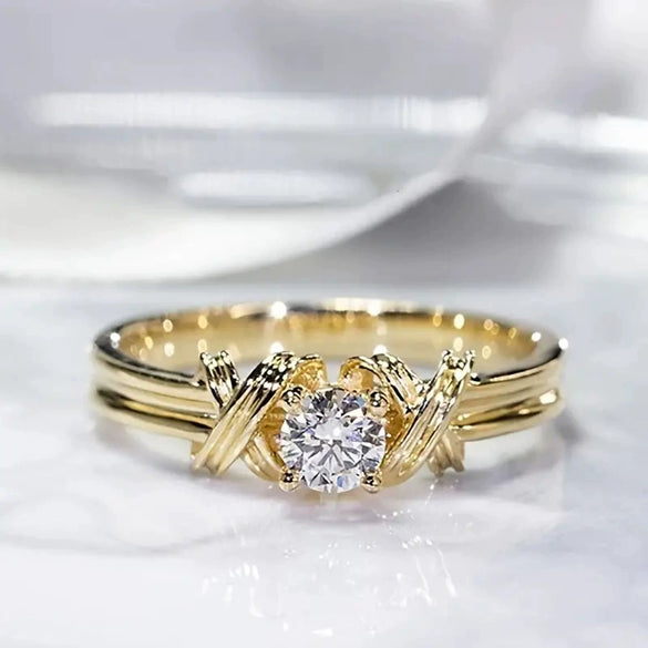 Wholesale Geometric Copper Ring With Zircon For Unisex