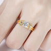 Wholesale Geometric Copper Ring With Zircon For Unisex