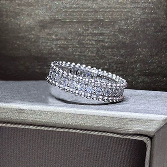 Wholesale Geometric Copper Ring With Zirconia For Women's Fashion Jewelry