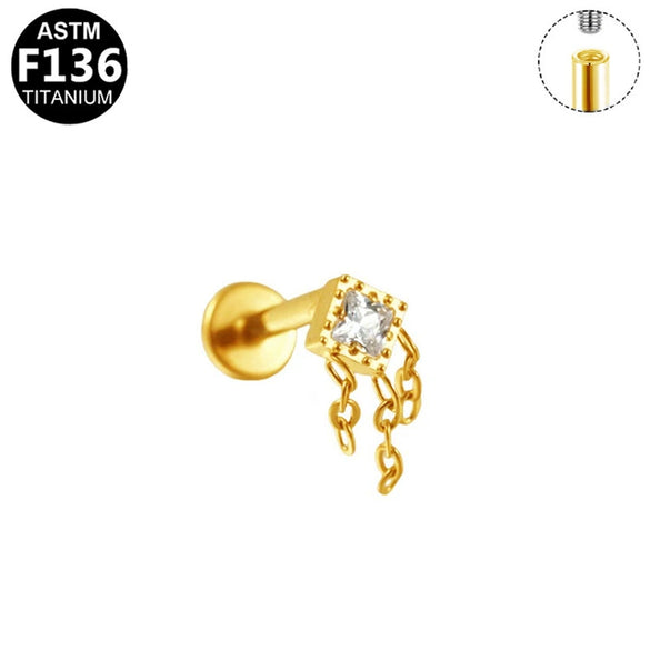 Wholesale Geometric Copper Stainless Steel Electroplating Unisex Puncture Earrings