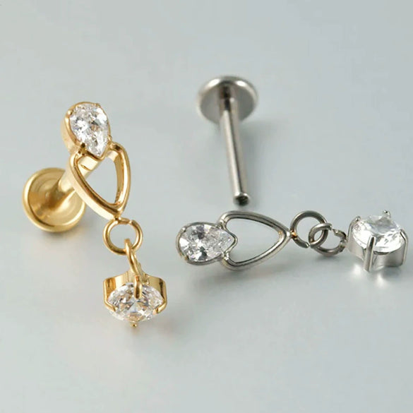 Wholesale Geometric Copper Stainless Steel Electroplating Unisex Puncture Earrings