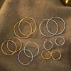 Wholesale Geometric Copper Star With Thin Round Ring Women's Earrings Electroplated