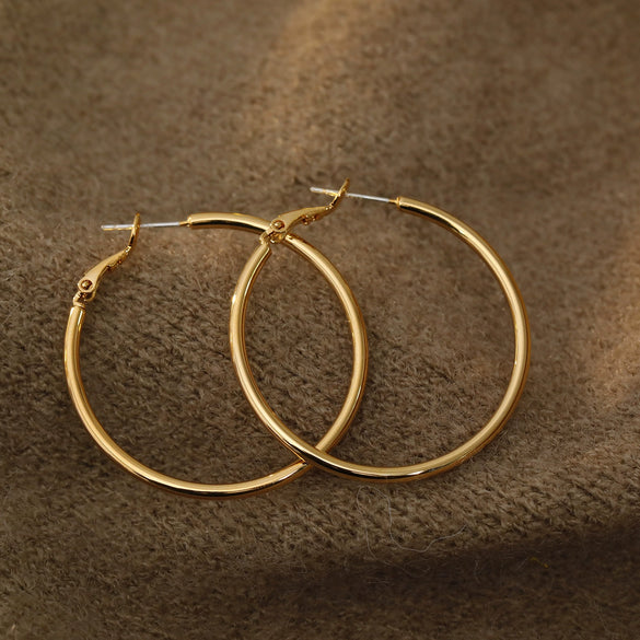 Wholesale Geometric Copper Star With Thin Round Ring Women's Earrings Electroplated