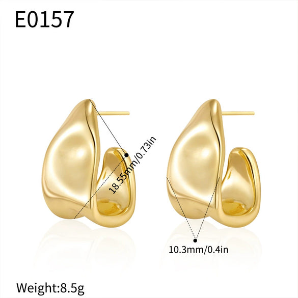 Wholesale Geometric Copper Trapezoidal Lava Earrings Electroplated For Women Light Luxury High End