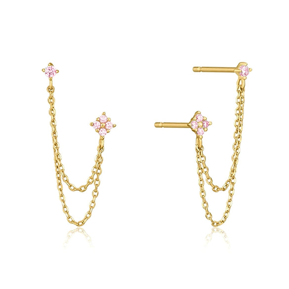 Wholesale Geometric Copper Wind Tassel Diamond Earrings For Women