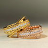 Wholesale Geometric Copper Zircon Beaded Ring With Electroplating Unisex Fashion Style
