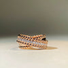 Wholesale Geometric Copper Zircon Beaded Ring With Electroplating Unisex Fashion Style