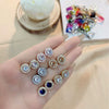 Wholesale Geometric Copper Zircon Earrings For Men And Women With Flower Pattern Simple Style