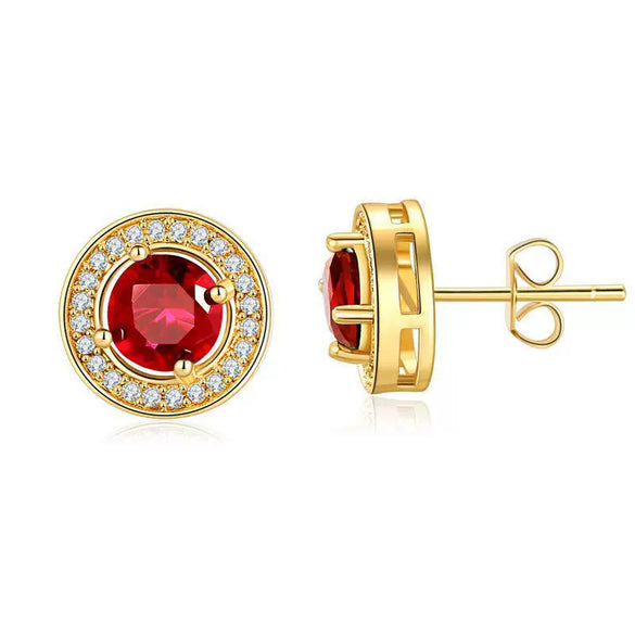 Wholesale Geometric Copper Zircon Earrings For Men And Women With Flower Pattern Simple Style