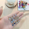 Wholesale Geometric Copper Zircon Earrings For Men And Women With Flower Pattern Simple Style