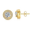 Wholesale Geometric Copper Zircon Earrings For Men And Women With Flower Pattern Simple Style