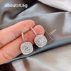 Wholesale Geometric Copper Zircon Microinlaid Earrings For Women Light Luxury Cold Style