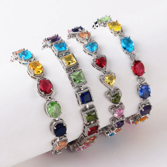 Wholesale Geometric Copper Zircon Women's Bracelet With Diamond Design And Advanced Sense