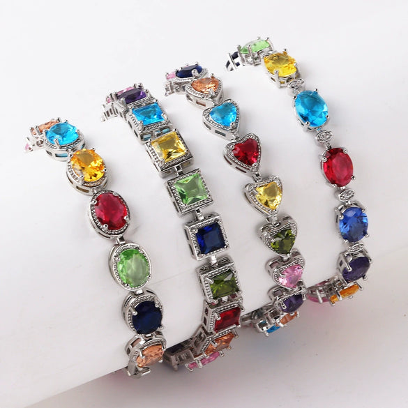 Wholesale Geometric Copper Zircon Women's Bracelet With Diamond Design And Advanced Sense