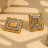 Wholesale Geometric Creative Stainless Steel 18K Gold Plated Women's Earrings