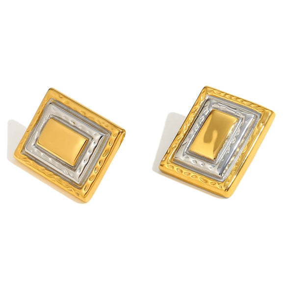 Wholesale Geometric Creative Stainless Steel 18K Gold Plated Women's Earrings