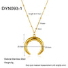 Wholesale Geometric Crescent Moon Horn Pendant Stainless Steel 18K Gold Plated Oshaped Chain Necklace For Women