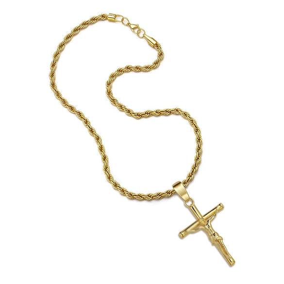 Wholesale Geometric Cross Copper Gold Plated Jewelry Necklace For Men And Women