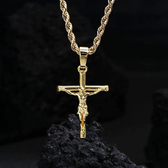 Wholesale Geometric Cross Copper Gold Plated Jewelry Necklace For Men And Women