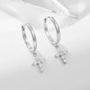 Wholesale Geometric Cross Diamond Inlaid S925 Sterling Silver Earrings For Women