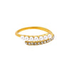 Wholesale Geometric Cross Imitation Pearl Ring Electroplated For Women