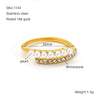 Wholesale Geometric Cross Imitation Pearl Ring Electroplated For Women