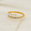 Wholesale Geometric Cross Imitation Pearl Ring Electroplated For Women