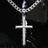 Wholesale Geometric Cross Pendant Unisex Necklace With Polish Finish Made Of Titanium Steel And Stainless Steel Cuban Chain