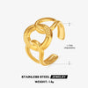 Wholesale Geometric Cross Stainless Steel Ring For Women Electroplated 18K Gold