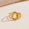 Wholesale Geometric Cross Stainless Steel Ring For Women Electroplated 18K Gold