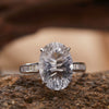 Wholesale Geometric Crystal And Amethyst S925 Sterling Silver 18K Gold Inlaid Light Luxury Unisex Ring