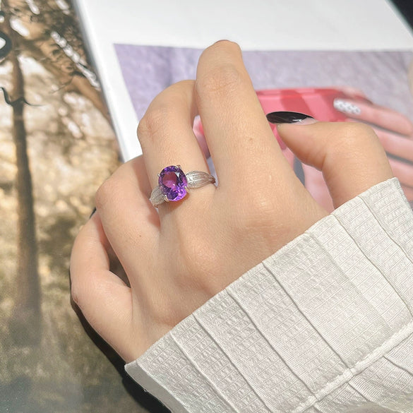 Wholesale Geometric Crystal S925 Sterling Silver 18K Gold Set With Gems Fashion Ring