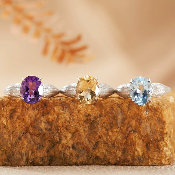 Wholesale Geometric Crystal S925 Sterling Silver 18K Gold Set With Gems Fashion Ring