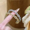 Wholesale Geometric Cshaped Adjustable Bracelets With Zircon Inlay Copper Light Luxury Style Jewelry Accessories