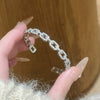 Wholesale Geometric Cshaped Adjustable Bracelets With Zircon Inlay Copper Light Luxury Style Jewelry Accessories