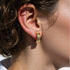 Wholesale Geometric Cshaped Diamondencrusted Stainless Steel Earrings For Women With Pvd Furnace Vacuum Real Gold Plating