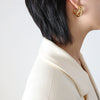 Wholesale Geometric Cshaped Hollow Round Tube Goldplated Titanium Steel Earrings With Niche Design