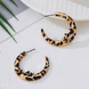 Wholesale Geometric Cshaped Moon Leopard Print Alloy Electroplated Earrings For Women