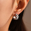 Wholesale Geometric Cshaped Stainless Steel Earrings 18K Gold Plated