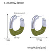 Wholesale Geometric Cshaped Stainless Steel Halfdrop Oil Earrings Electroplated For Women