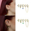 Wholesale Geometric Cuff Chain Zircon Set Earrings In Copper