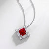 Wholesale Geometric Cultured Ruby Pendant Necklace For Women S925 Silver Inlaid With Diamonds