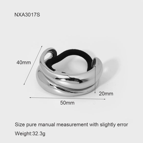 Wholesale Geometric Curved Stainless Steel Electroplated Hair Tie High Elasticity Fashion Hair Accessory For Women