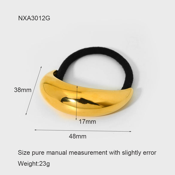 Wholesale Geometric Curved Stainless Steel Electroplated Hair Tie High Elasticity Fashion Hair Accessory For Women