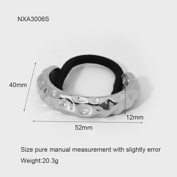 Wholesale Geometric Curved Stainless Steel Electroplated Hair Tie High Elasticity Fashion Hair Accessory For Women