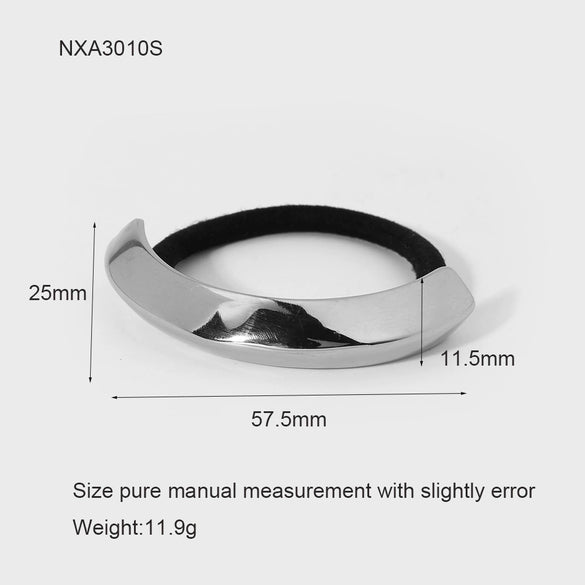 Wholesale Geometric Curved Stainless Steel Electroplated Hair Tie High Elasticity Fashion Hair Accessory For Women