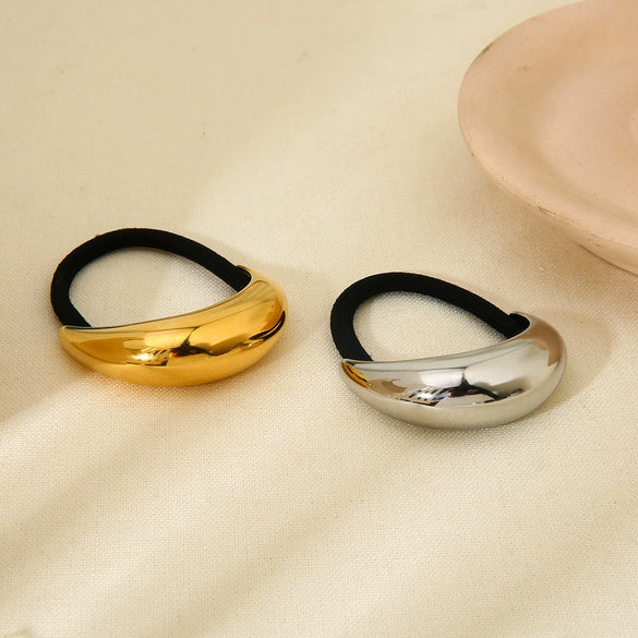 Wholesale Geometric Curved Stainless Steel Electroplated Hair Tie High Elasticity Fashion Hair Accessory For Women