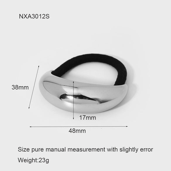 Wholesale Geometric Curved Stainless Steel Electroplated Hair Tie High Elasticity Fashion Hair Accessory For Women